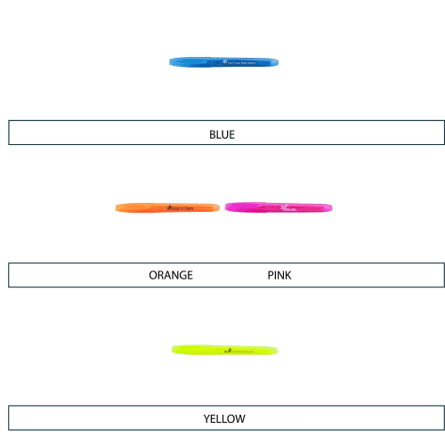 Selection of the highlighter colours from the Lexicon Pencil Case Sets from Total Merchandise