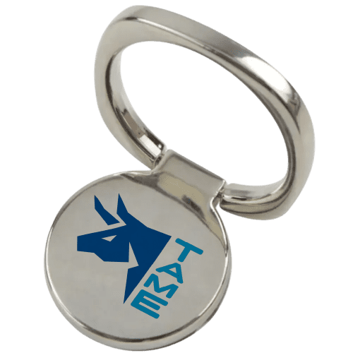Tradeshow Phone Ring Holders are branded by Total Merchandise in engraved or 1-2 spot colour design.