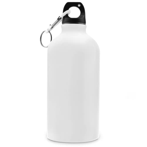 Carabiner Metal Water Bottle in White