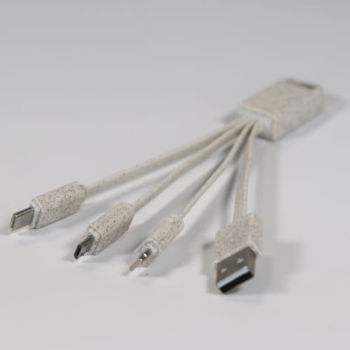 Eco Wheat Straw 4 in 1 Charging Cables