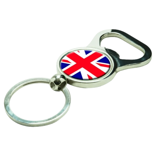 Custom Branded Bottle Opener Alloy Injection Keyring with a logo example from Total Merchandise