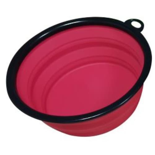 Personalised Silicone Pop-Up Dog Bowl in red from Total Merchandise