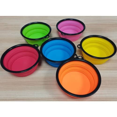 Custom branded Silicone Pop-Up Dog Bowls in a selection of colour suggestions from Total Merchandise