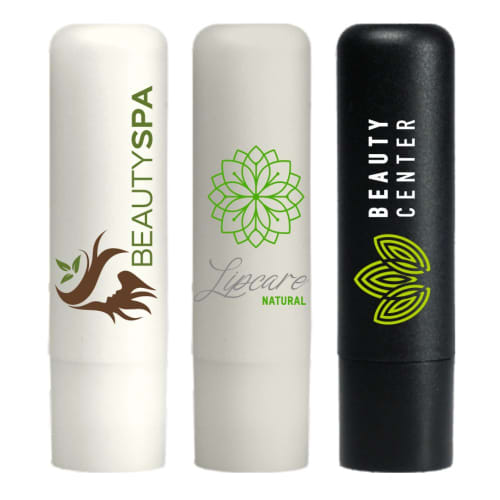 Custom printed set of Recycled Container Lip Balm Sticks from Total Merchandise