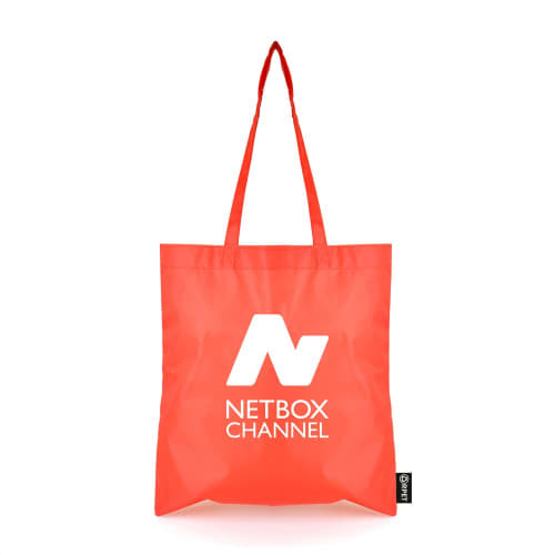 Logo printed eco-friendly Recycled Tote Bags in Red from Total Merchandise