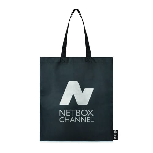 Customisable eco-friendly Recycled Tote Bags in Black from Total Merchandise