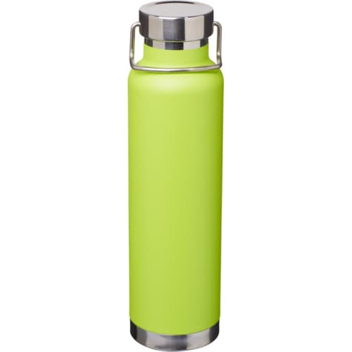 Branded Thor 650ml Copper Vacuum Insulated Bottle in Lime from Total Merchandise