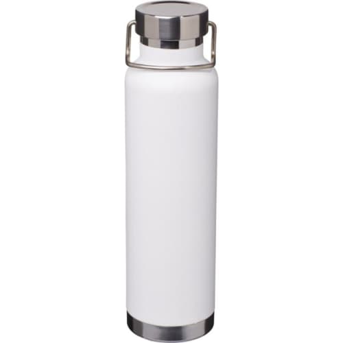 Logo Branded Thor 650ml Copper Vacuum Insulated Bottle in White from Total Merchandise