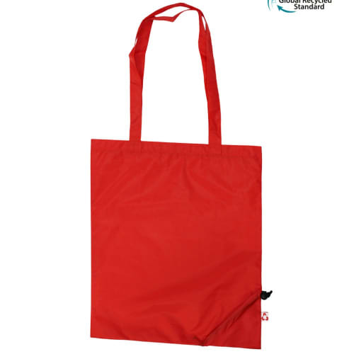 Personalised Red Recycled Polyester Foldable Bag from Total Merchandise