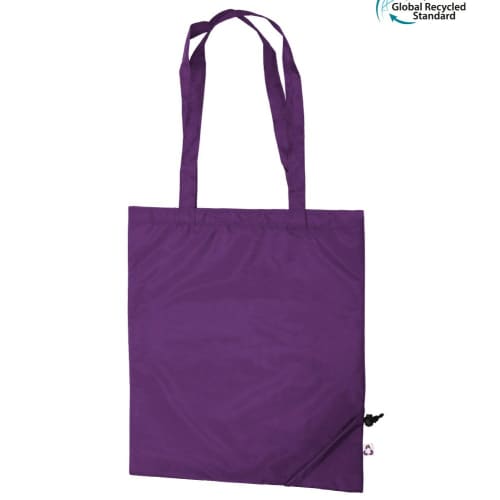 Customisable Purple Recycled Polyester Foldable Bag from Total Merchandise