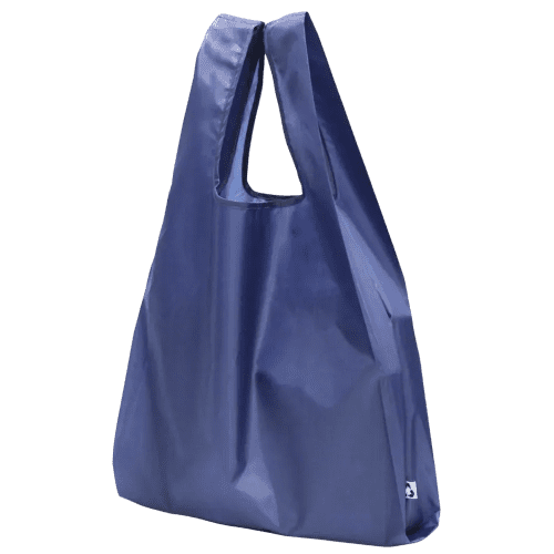 Custom branded Navy Vest Style Foldable Bag from Total Merchandise