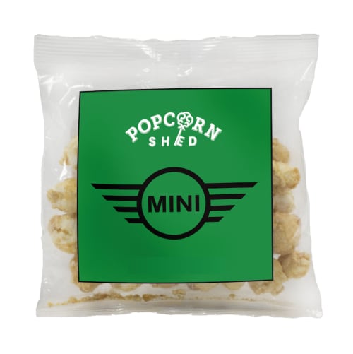 Branded Mini Bag of Popcorn with Sticker Printed with a Logo by Total Merchandise