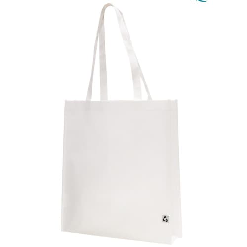 Custom branded Non-Woven rPET Tote Bag in White from Total Merchandise