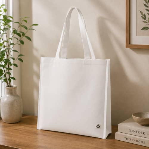 Lifestyle image of the Non-Woven rPET Tote Bag by Total Merchandise