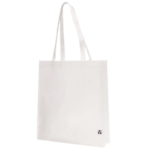 Custom branded Non-Woven rPET Tote Bag in White from Total Merchandise