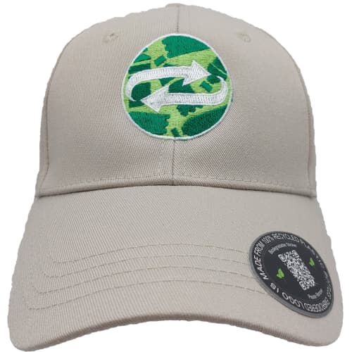 Custom embroidered Recycled Polyester Caps with custom colour embroidery by Total Merchandise