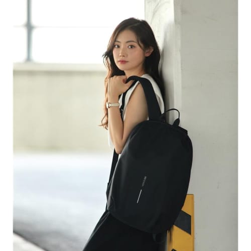 A lifestyle image of the Bobby Soft Anti-Theft Backpack