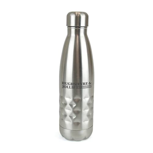 Promotional Mondrian Metal Water Bottle in Silver Printed with a Logo by Total Merchandise - Silver