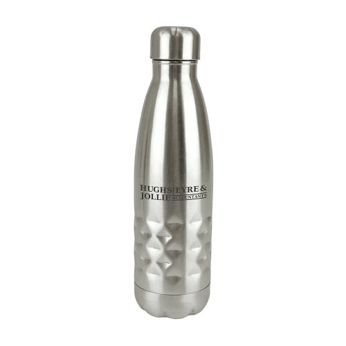 Promotional Mondrian Metal Water Bottle in Silver Printed with a Logo by Total Merchandise - Silver