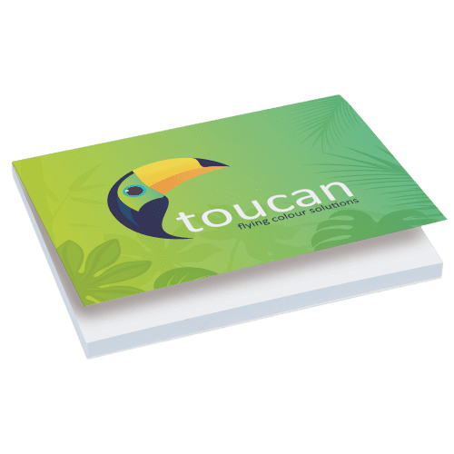 Custom Branded A7 Sticky Note Pads with Cover in White printed with your logo from Total Merchandise