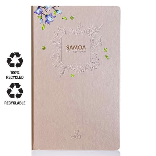 Our promotional Samoa Recycled Notebook is customised by Total Merchandise to show your logo