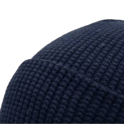 Promotional Waffle Knit Beanie With Turn-Up With A Design From Total Merchandise - Close up