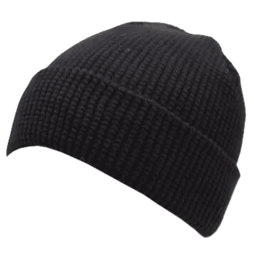 Promotional Waffle Knit Beanie With Turn-Up With A Design From Total Merchandise - Black