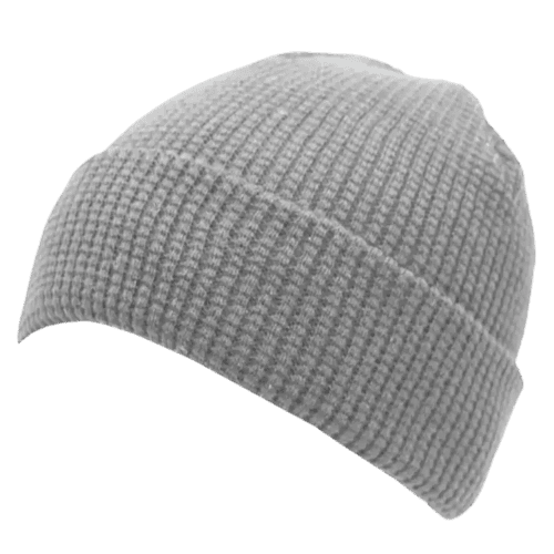 Logo Branded Waffle Knit Beanie With A Turn-Up With A Design From Total Merchandise - Grey