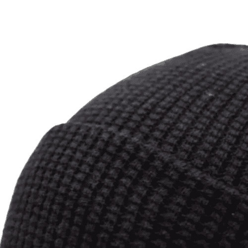 Custom Waffle Knit Beanie With Turn-Up With A Design From Total Merchandise - Close up