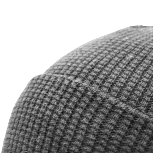 Custom Waffle Knit Beanie With Turn-Up With A Design From Total Merchandise - Close up