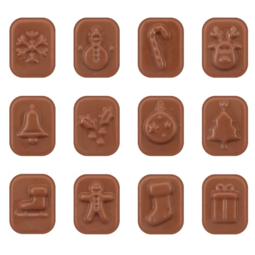 An image of the chocolate pieces included in this calendar