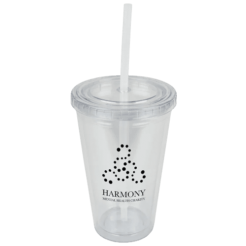 Arena Cup with Straw in Transparent