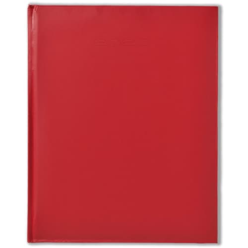 Logo printed SmoothGrain Quarto Week Per Page Diary in Red from Total Merchandise