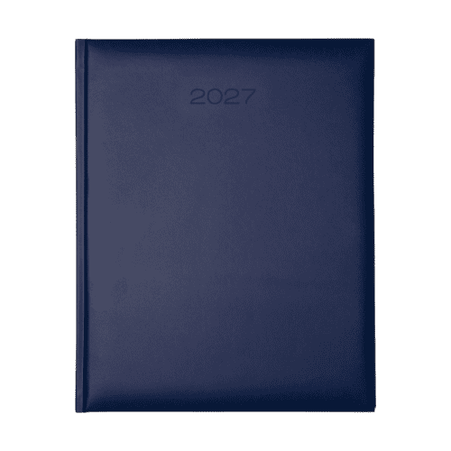 Custom printed SmoothGrain Quarto Week Per Page Diary in Blue from Total Merchandise