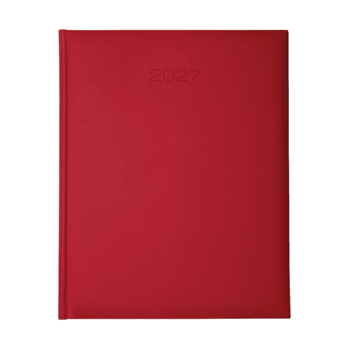 Logo printed SmoothGrain Quarto Week Per Page Diary in Red from Total Merchandise