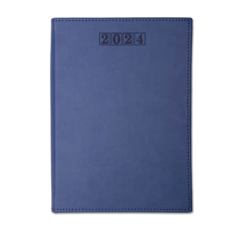 Logo printed Premium A5 Week Per Page Diary in Blue from Total Merchandise