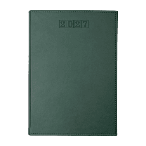 Custom printed NewHide Premium A5 Day Per Page Diary in Green From Total Merchandise