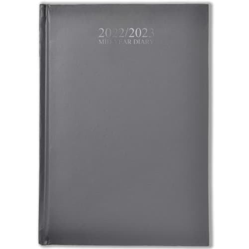 Custom printed SmoothGrain Mid-Year A5 Diary in Grey from Total Merchandise