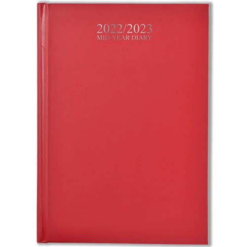 Promotional SmoothGrain Mid-Year A5 Diary in Red from Total Merchandise