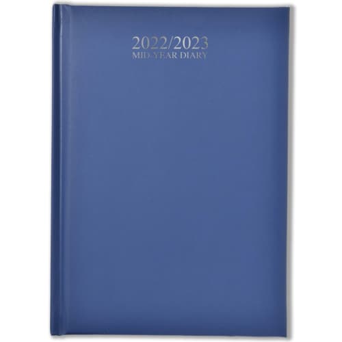 Customisable SmoothGrain Mid-Year A5 Diary in Blue from Total Merchandise