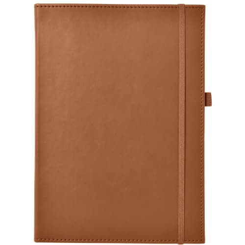 Logo branded NewHide Super Soft Cover Notebook in Tan from Total Merchandise