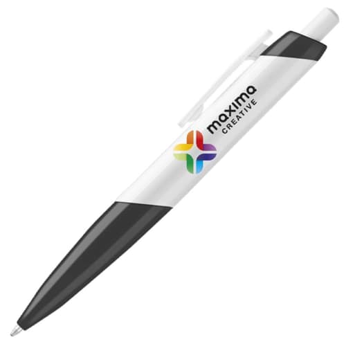 Branded Digimax Ballpen in Black with a company logo on the barrel from Total Merchandise