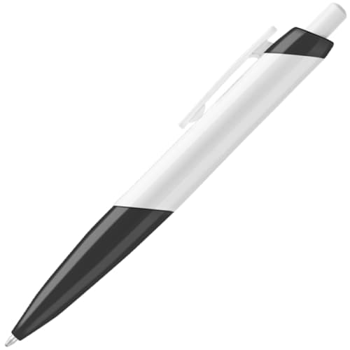 Promotional Digimax Ballpen in White/Black with no logo on the barrel from Total Merchandise