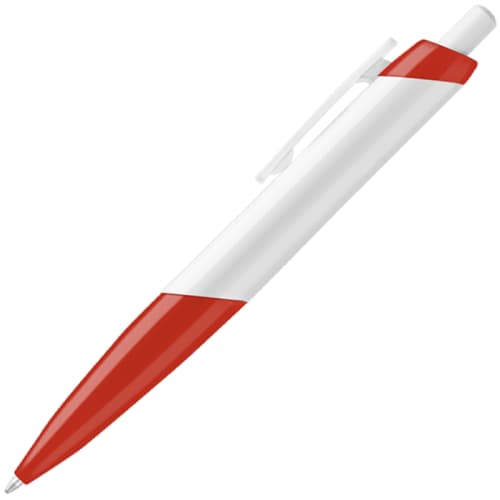 Promotional Digimax Ballpen in White/Red with no logo on the barrel from Total Merchandise