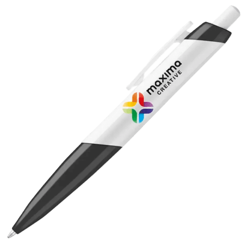 Branded Digimax Ballpen in Black with a company logo on the barrel from Total Merchandise
