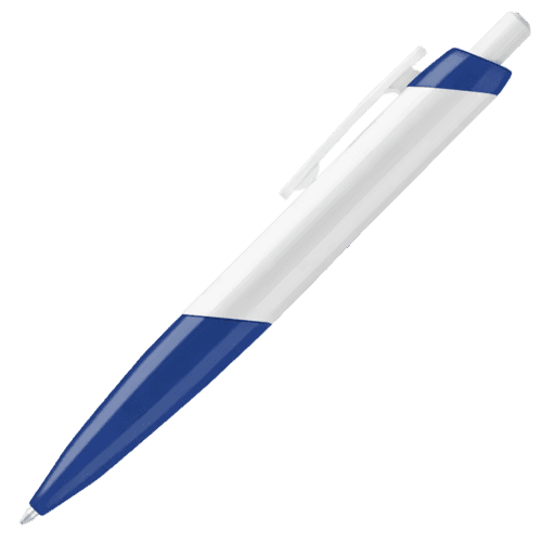 Promotional Digimax Ballpen in White/Blue with no logo on the barrel from Total Merchandise