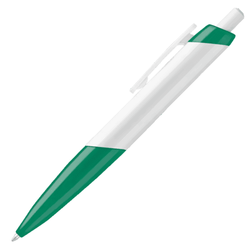 Promotional Digimax Ballpen in White/Green with no logo on the barrel from Total Merchandise