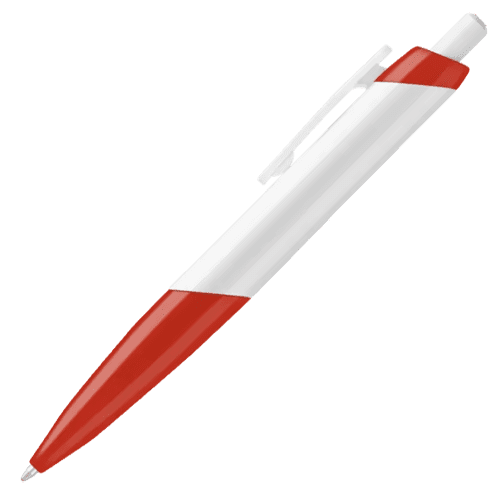 Promotional Digimax Ballpen in White/Red with no logo on the barrel from Total Merchandise