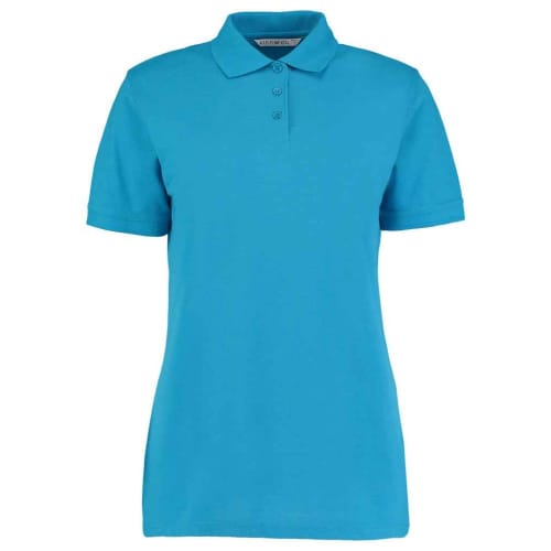 Logo branded Kustom Kit Womens Classic Polo Shirts with a design from Total Merchandise - Turquoise