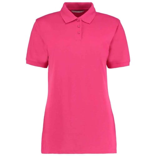 Branded Kustom Kit Women's classic polo shirts with a design from Total Merchandise - Raspberry